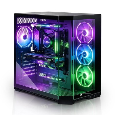 PC Gehäuse Front Computer Case ITX MATX ATX EATX Schwarz Midi Büro Edel
