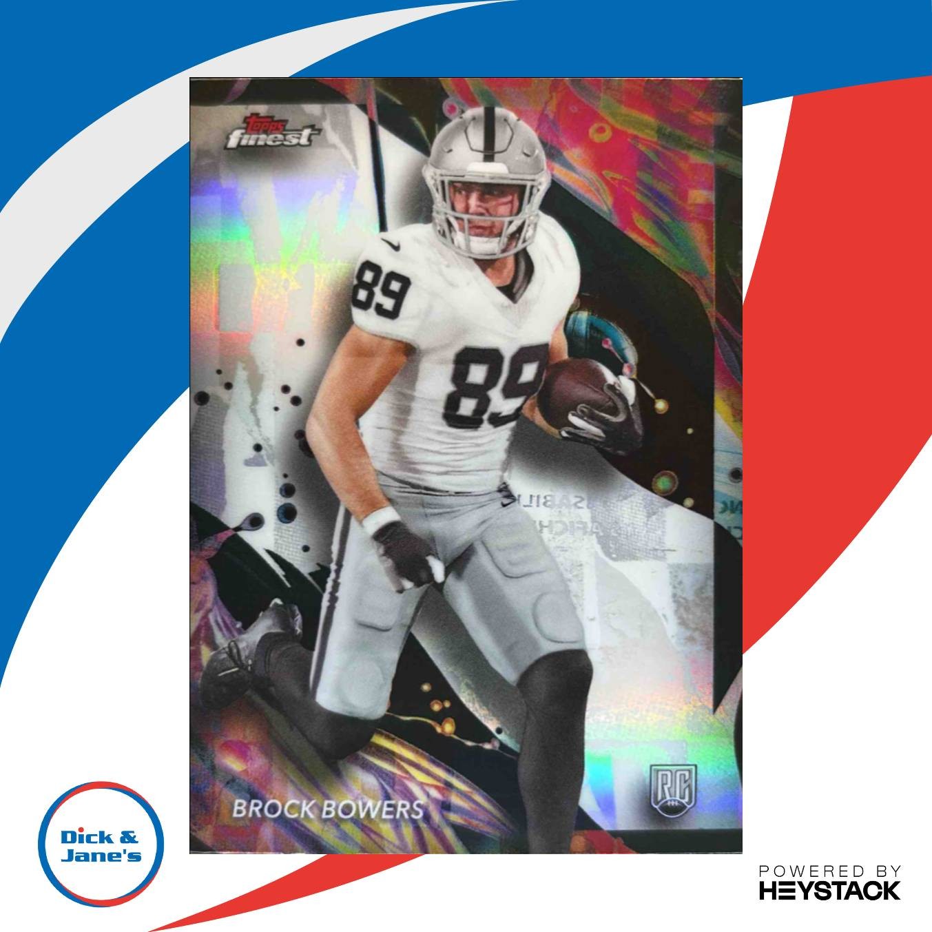 2024 Topps Finest Brock Bowers Refractor #182 Uncommon RC Las Vegas Raiders