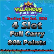Monopoly Go VILLAINOUS Partners - FULL CARRY 80k Points - 4 Slos  FAST 
