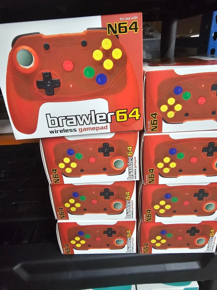 Retro Fighters Brawler64 Wireless Edition N64 Controller - Orange- OPEN BOX NEW