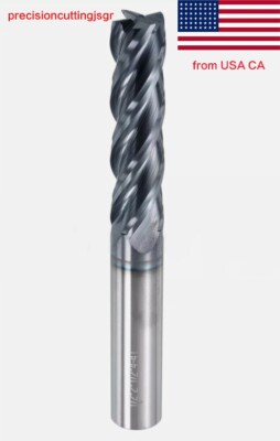 NEW 1/2'' x 2'' x 4'' 4 Flute Long Solid Carbide End Mill - TiALN Coated USA