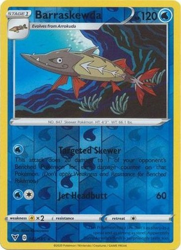 barraskewda pokemon card value Barraskewda - 53/192 - Rebel Clash main image 0