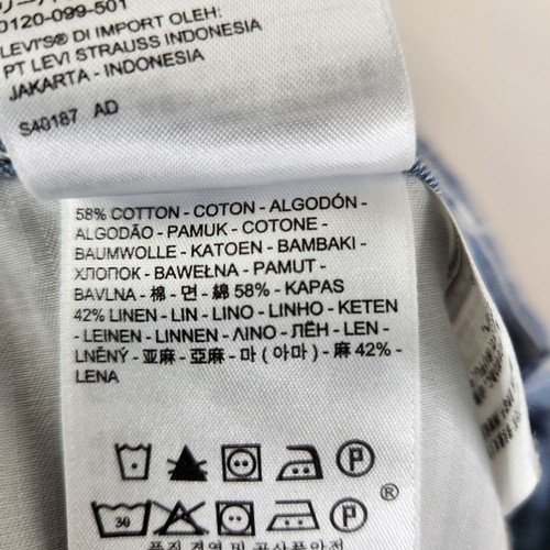 Pantalón Levi's Mujer Algodón Lino Mezcla 5 Bolsillos Estilo Novio Talla 29 - Imagen 7 de 7