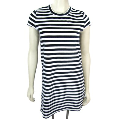navy and white striped t shirt dress