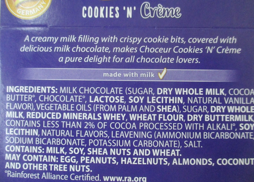 6 PACKS CHOCEUR COOKIES 'N' CREME MILK CHOCOLATE 7.05-OZ - Picture 2 of 3
