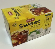(1) Box HEB K-Cup Pods Sweet Iced Tea 12 Cups Per Box Keurig 2.0  H-E-B Texas