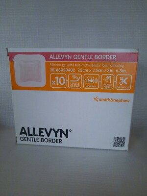 Smith and Nephew Allevyn Gentle Border Dressing 3'' x 3'' - Box of 10 NIB