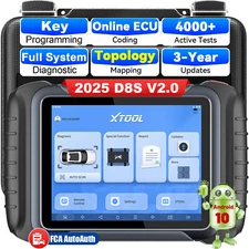 USED XTOOL D8S V2.0 ECU Coding Scanner Auto Diagnostic Tool 42+Services Topology