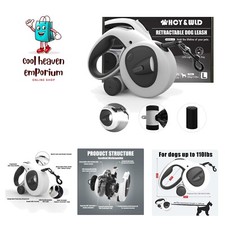 Upgrade 4-in-1 Retractable Dog Leash with LED Light  Dispenser  Poop Bags, ...