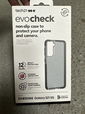 Tech21 EvoCheck für Galaxy S21 5G - Smokey / Schwarz Hülle mit Multi-Sturzschutz