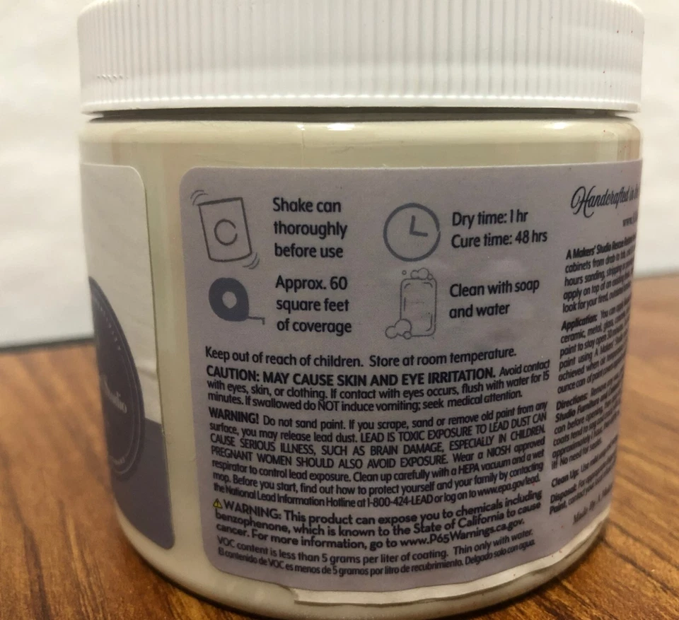 Lote de 6 JARROS DE pintura de tiza para restaurar el mercado de pulgas de París 16 oz. por tarro Foto 4 de 4