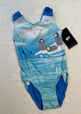 New GK ELITE Leotard Gymnastics PENGUIN PALS Holiday WINTER Christmas SIZE: CXS