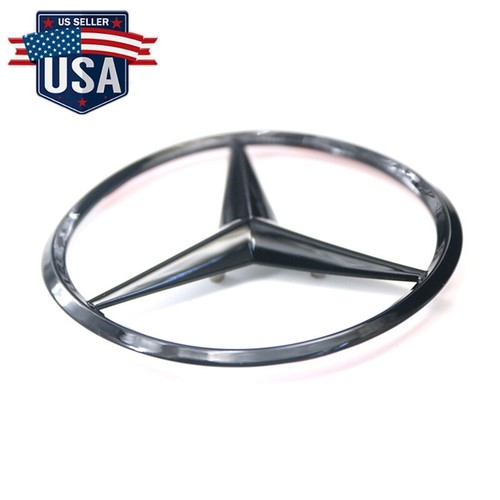 W212 Sedan Mercedes Benz GLOSS BLACK Star Emblem Rear Trunk Logo Badge AMG E350 - Picture 3 of 5