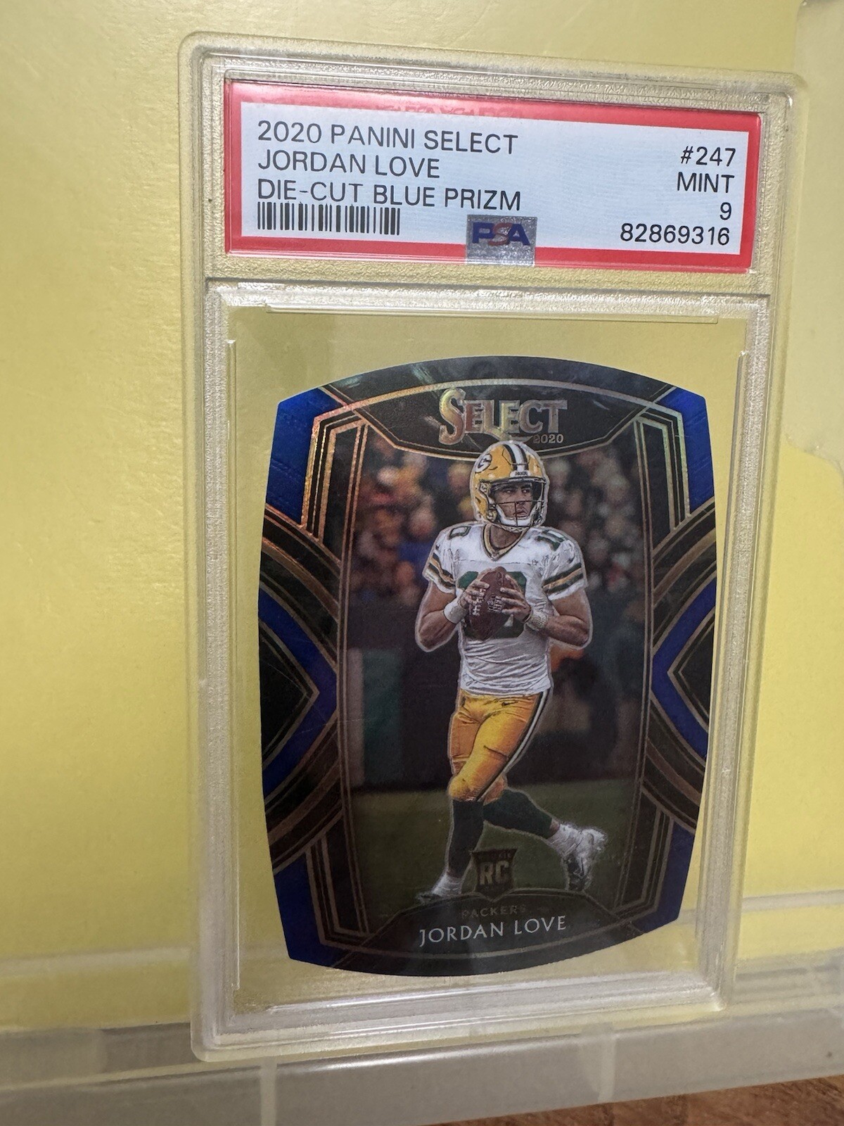 Jordan Love 2020 Panini Select Club Level Blue Prizm Die-Cut #247 PSA 9 RC