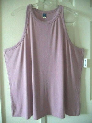 Old Navy Active Muted Mauve Lilac Purple Lt Wgt Rib Racerback Tank 24 26 28 4X