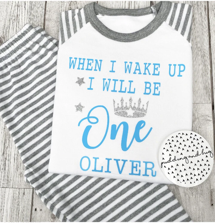 when i wake up i will be one two three four birthday pyjamas boys pjs