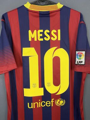 MEN'S NIKE FC BARCELONA 2013/2014 LEO MESSI SOCCER FOOTBALL SHIRT