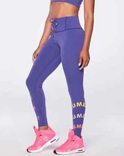 Zumba Fun + Sunshine High Waisted Lace Up Leggings - Purple Pop ~ XS S  M  L  XL