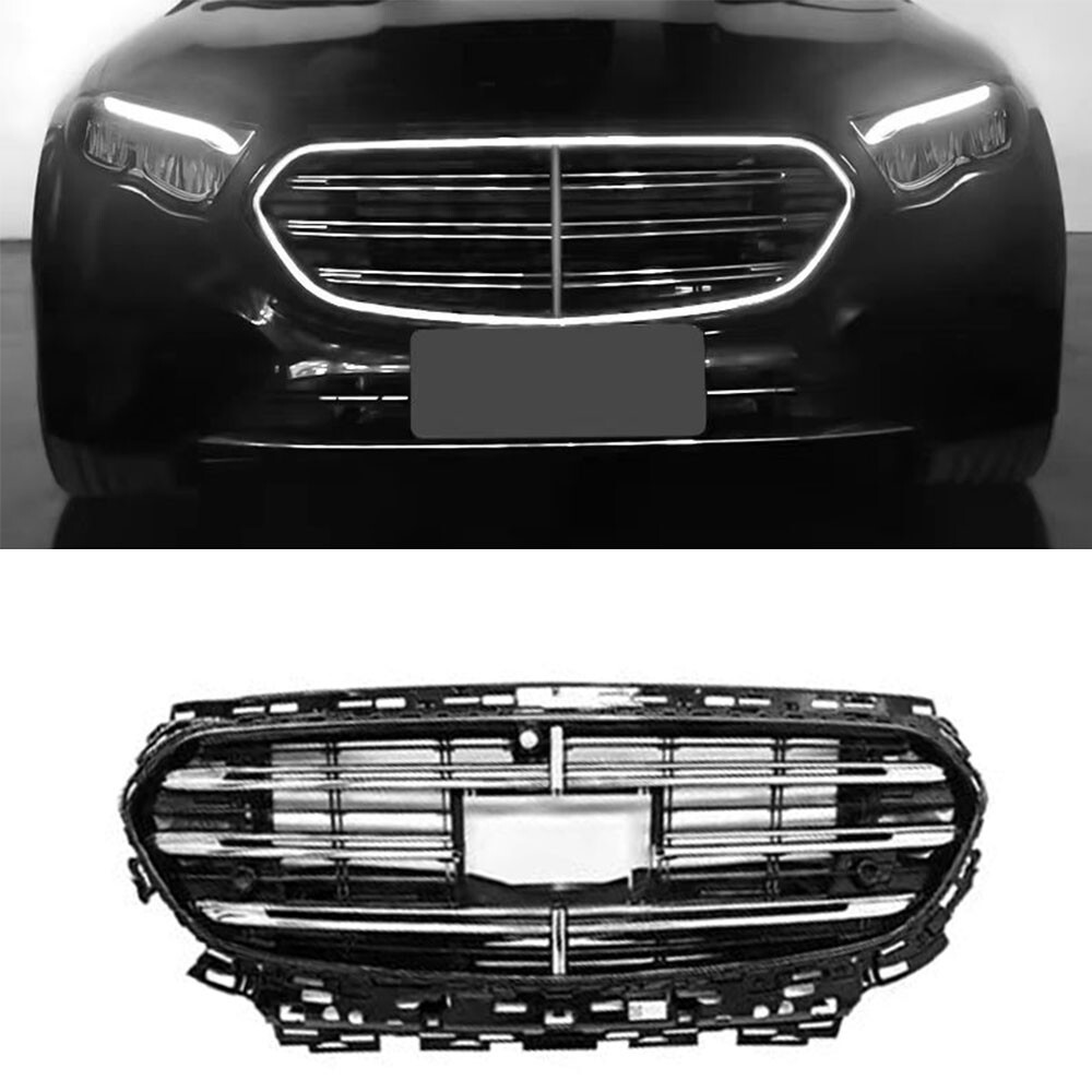 Fits for Benz E-Class W214 2024 2025 LED Light ABS Front Grille Mesh Grill Vent