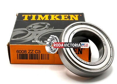 TIMKEN 6008 ZZ C3 DEEP GROOVE BALL BEARING, METAL SHIELDED