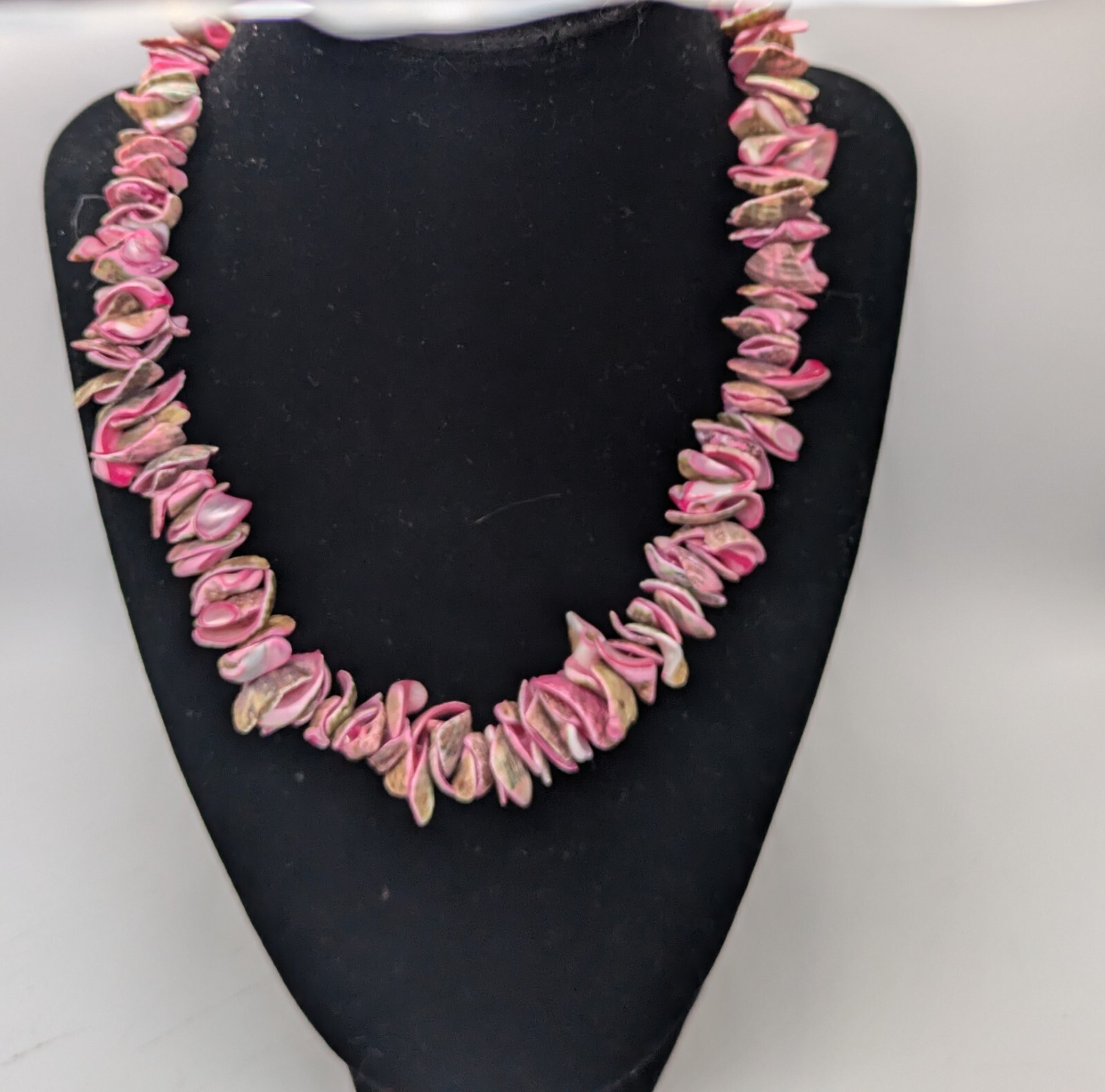 Pink Multicolor Shell Statement Necklace - image 1