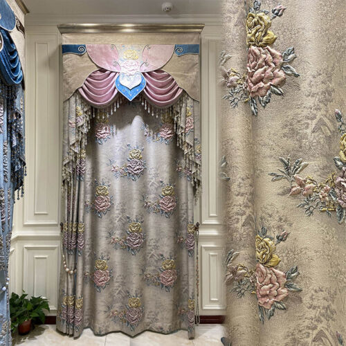 high-grade luxury European relief Embroidery thickvalance curtain tulle M1624 - Picture 1 of 7