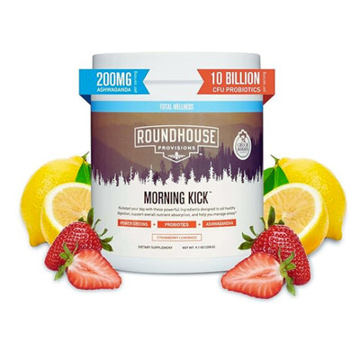 Roundhouse Provisions Morning Kick Digestive Support   Refreshing Strawberry Lem
