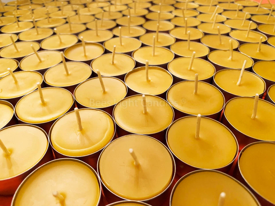 🐝 Beeswax Tealights BULK 100% Pure Candles / USA Honey Tea Lights / Aluminum 🐝 - Image 3 of 4