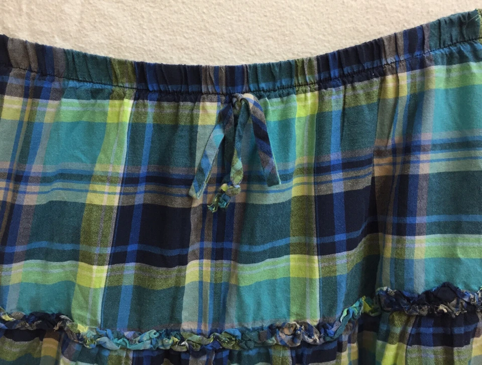 Falda Sin Hablas Cintura Elástica 3 Niveles Azul Cuadros XL Junior Adolescente Miss Algodón Foto 4 de 4