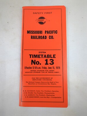 Missouri Pacific MP System Employee Timetable No. 13 June 15th 1979 (OL) (6U)