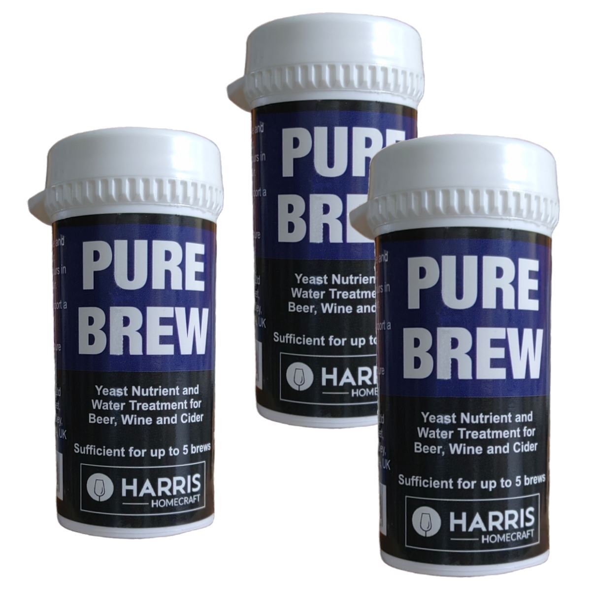 3x Harris Pure Brew Nutrient and Water Treatment For Beer Wine and Cider