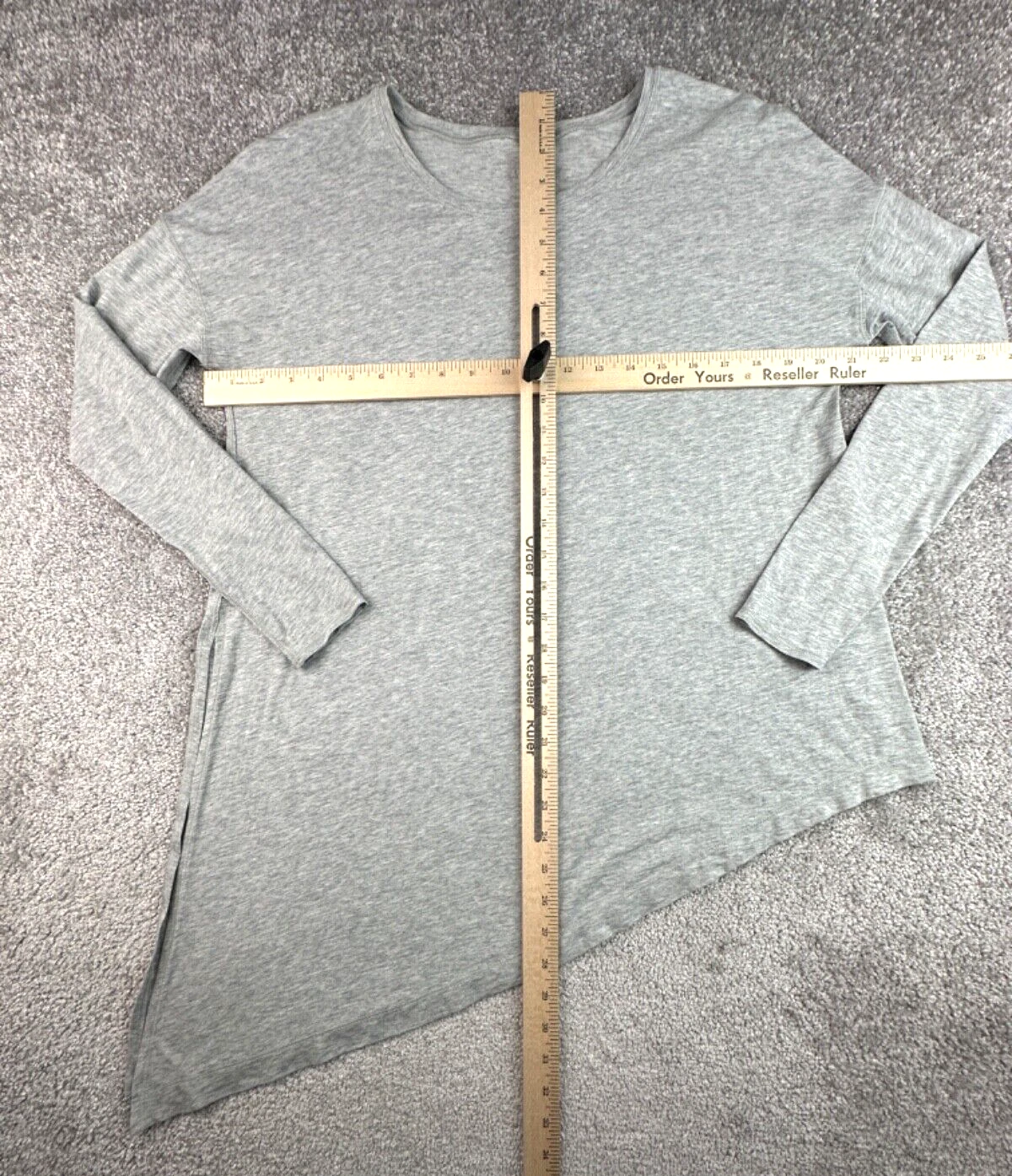 lululemon to the point long sleeve heathered core asymmetrical shirt