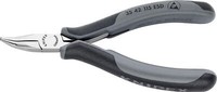Greifzange Elektronik Esdbacken Flachrund Gebogen 115Mm Knipex
