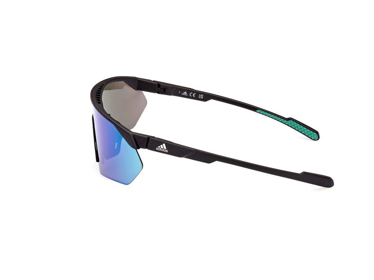 Adidas Sport Sunglasses SP0076 PRFM SHIELD 02Q Matte black green