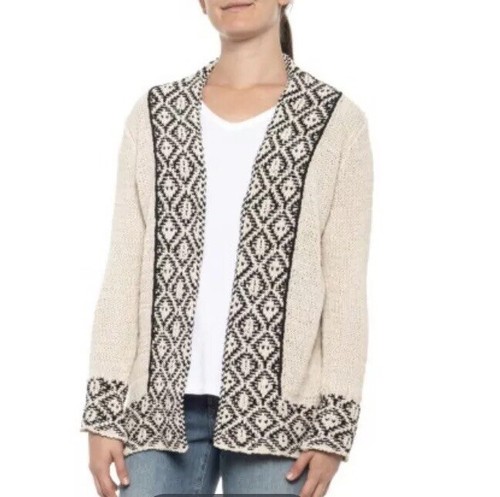 NWT LUCKY BRAND $149 BORDER PRINT OPEN 