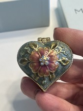 Vintage Monet Heart Shaped Enameled Jeweled H...