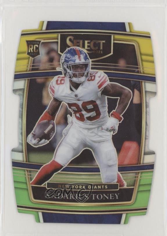 2021 Panini Select Concourse Green & Yellow Prizm Die-Cut Kadarius Toney #52 3a3