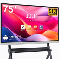 Smart Board  75" Interactive Whiteboard  4K UHD  Android 13  8 128GB  Di...