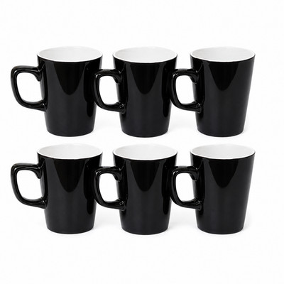 Black Titan Latte Becher 12oz (34cl) 6er Pack Keramik Kaffee Tee Tassen Gastronomie