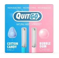 QuitGo Bubble Gum & Cotton Candy 2 Pack Natural Chew Fidget Tool