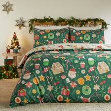 Image of Duvet Day Festive Treats Soft Touch Reversible Christmas Duvet Cover Set