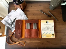 Personalized Handmade Leather Sketchbook – A5 / A4 | Artist Gift
