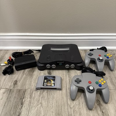 Nintendo 64 Console with 2 Controllers +  Perfect Dark  game and cables.