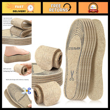 Soft Wool Felt Insoles - 3 Pairs, Warm  Cozy Shoe Inserts, 6.5mm Thick, Cut to