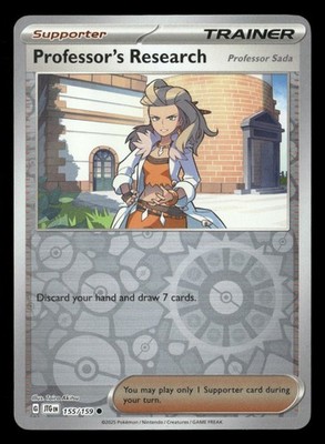 Professor's Research 155/159 C Journey Together Reverse Holo NM/M Pokemon