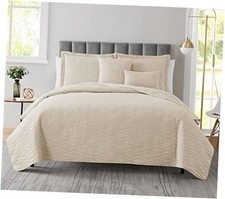 Quilts Size - All Season Bedspread Coverlet Set, Twin 02 - Ellipse - Cream
