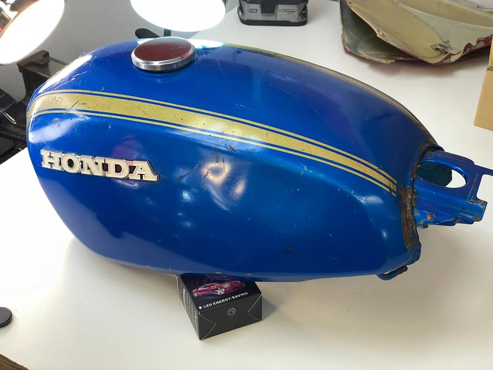Honda CL450 1969 Scrambler HM294 OEM tanque de gasolina CL 450 ¡Limpio! Azul caramelo Foto 4 de 4