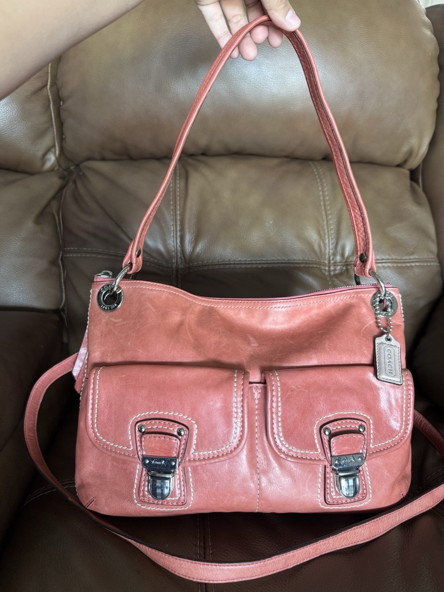 🍑✨ y2k vintage Coach Poppy Hippie Convertible Crossbody – Salmon