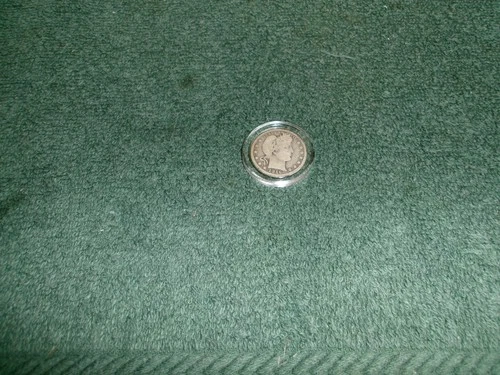 US Minted 1916 D Barber Quarter Coin - 90% Silver - Nice Detail with Some Wear