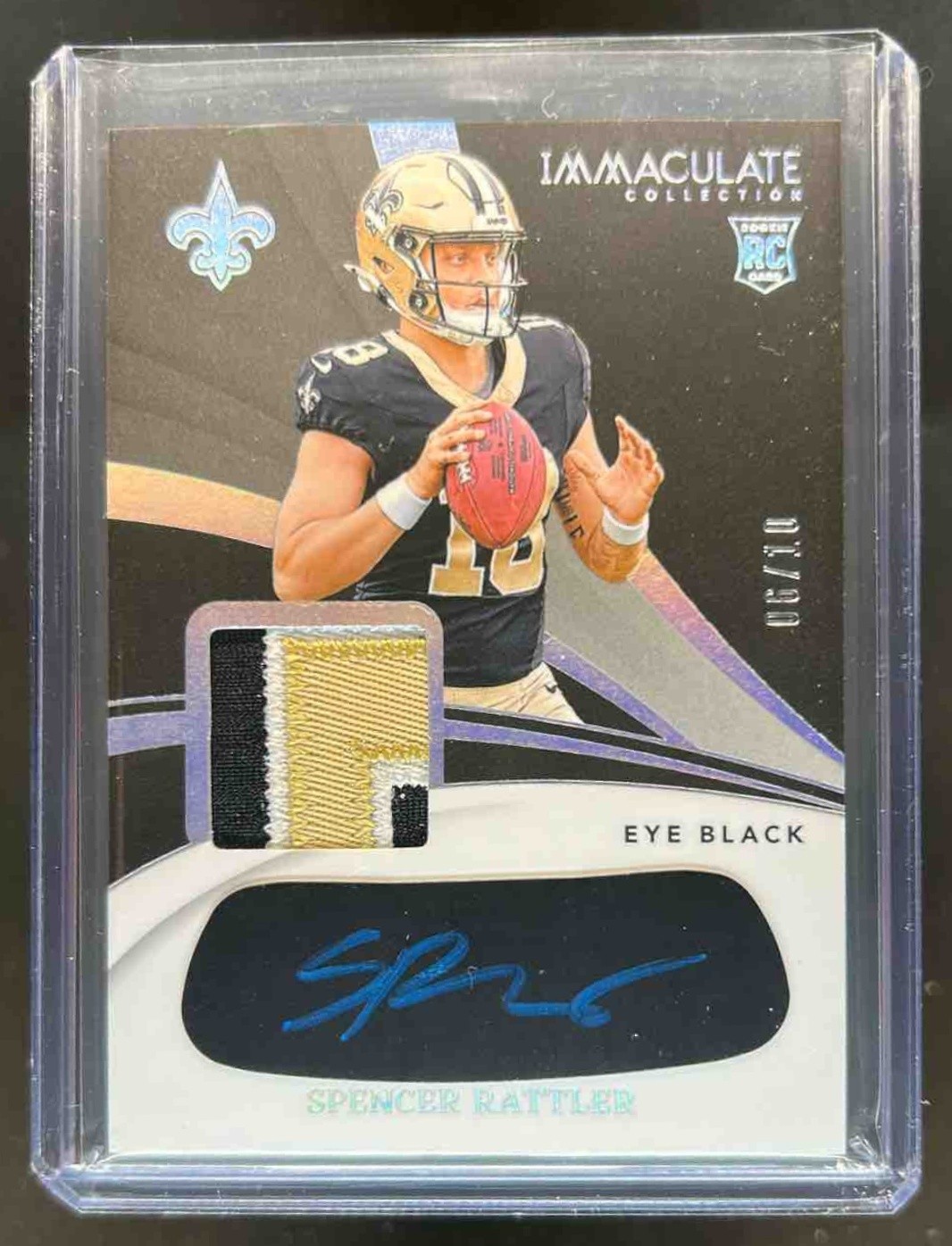 2024 Immaculate Spencer Rattler Rookie Eye Black Auto RC Patch Metallic #6/10
